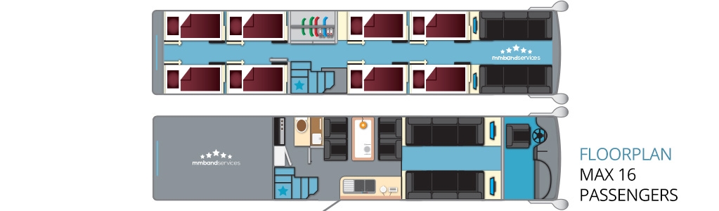 band tour bus layout